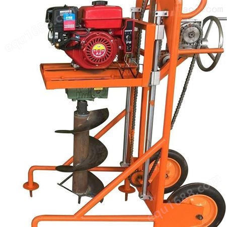 汇鑫手推式汽油挖坑机 手扶式种树挖坑器 园林机械单人打孔机