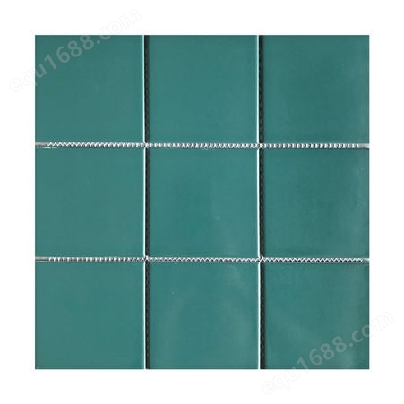 批发墨绿色泳池砖300×300马赛克神秘网红长条纹4897格子砖地面砖