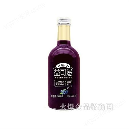 玻璃瓶发酵蓝莓果汁333ml果味饮料