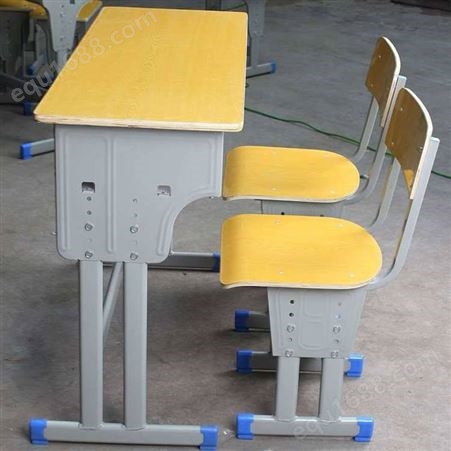 学校教室学习桌椅 培训补习升降式双人课桌椅多层板可升降教室课桌