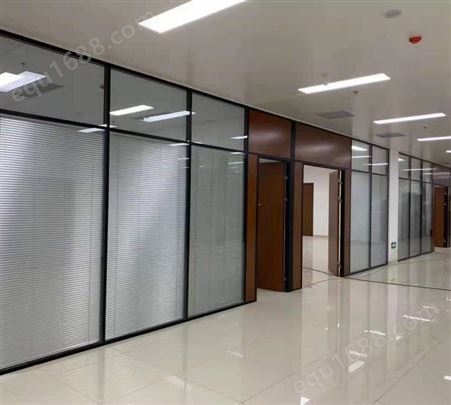 办公楼钢化百叶玻璃隔断墙高隔间防火隔音上门测量设计可定制