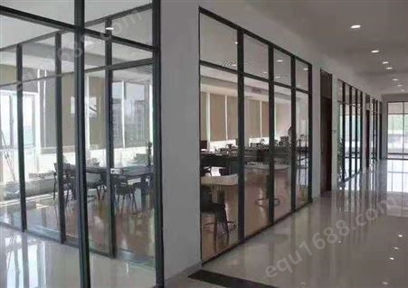 办公楼钢化百叶玻璃隔断墙高隔间防火隔音上门测量设计可定制