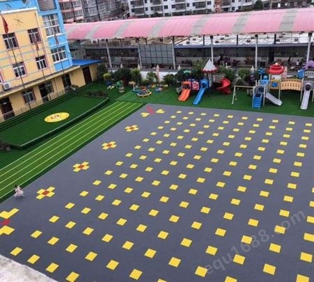 幼儿园室外悬浮地板 篮球场小米格塑胶悬浮拼装地板现货施工