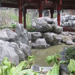 喷泉鱼池天然原石水池景观山 制作流水庭院景观石大型假山