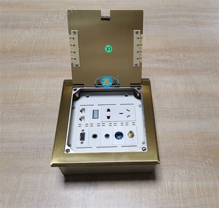 XP-06-A鑫苹十位组合式纯铜金色地板插座 地面信息盒 多媒体地插箱