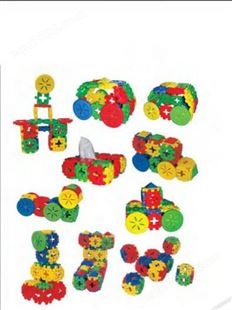 儿童教玩具齿轮积木拼装玩具男孩女孩幼儿园拼插雪花积木