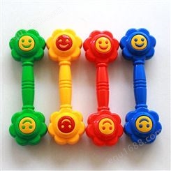 儿童教玩具梅花笑脸哑铃小孩家用健身亚铃玩具