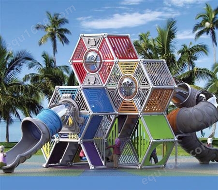 大型室外创意蜂巢滑梯儿童乐园玩耍运动体能组合