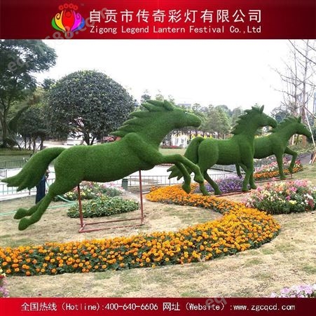 仿真绿植动植雕塑绿雕草雕厂家公园景区户外美陈马