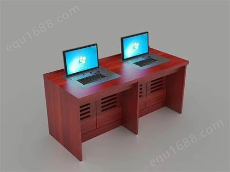 可升降电脑办公桌 内嵌升降式电脑桌 隐藏翻转式会议桌 翻转顺畅