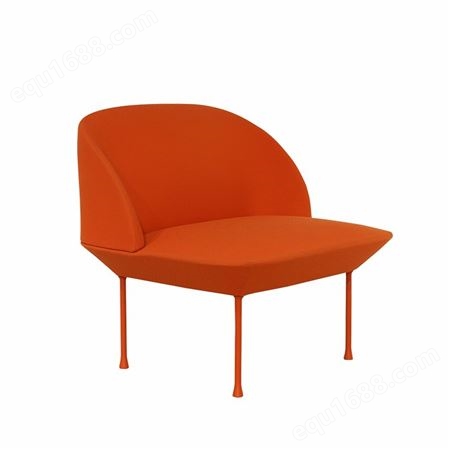 天一美家意式极简客厅单椅红色布艺软包休闲椅网红设计师书椅
