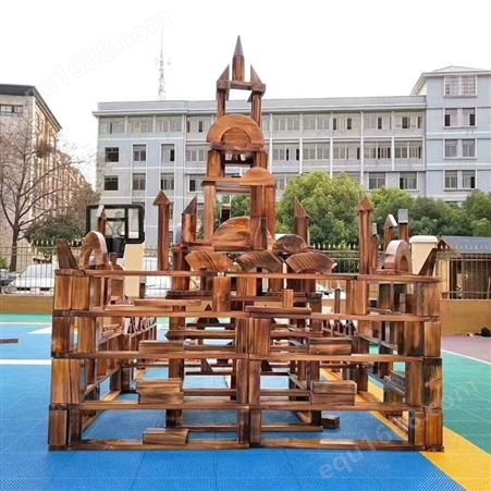 幼儿园户外超大碳化积木组合防腐砖块室外搭建炭烧玩具