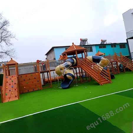 景区园林大型无动力游乐设备幼儿园木质非标滑梯定制