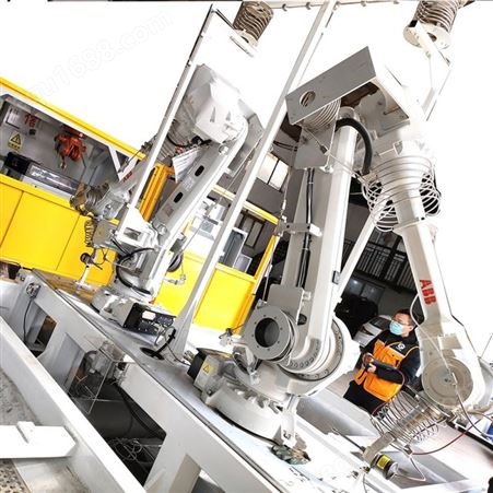 双ABB机器人超高压水切割系统双工位汽车内饰件顶棚地毯切割