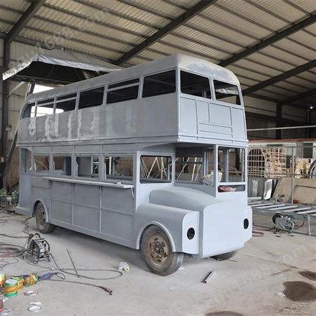 威四方游乐区双层巴士车 大型创意餐车模型 款式多样