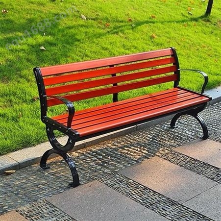 公园椅户外广场椅铝脚休闲椅防腐实木靠背座凳