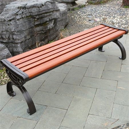 户外不锈钢长椅子长凳防腐塑木室外长条凳铁艺休闲公共座椅公园椅