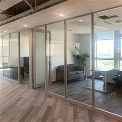 办公室可活动无地轨铝合金玻璃隔断百叶隔墙高隔间定制款式多样