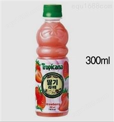 饮料 乐天七星草莓拿铁味饮料 300mL 瓶装果汁饮品批发团购箱起订