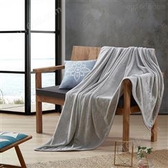 DRON戴洛伦品卓素色毛毯TZ3202时尚精致大气灰色 绒毛纤细手感细腻舒适吸水性强轻盈柔软可铺可盖实用毛巾毯1260g