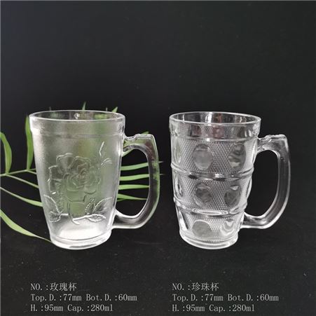 玻璃把杯 漱口杯 白水把杯 高95mm 优良玻璃杯批发 来电订购